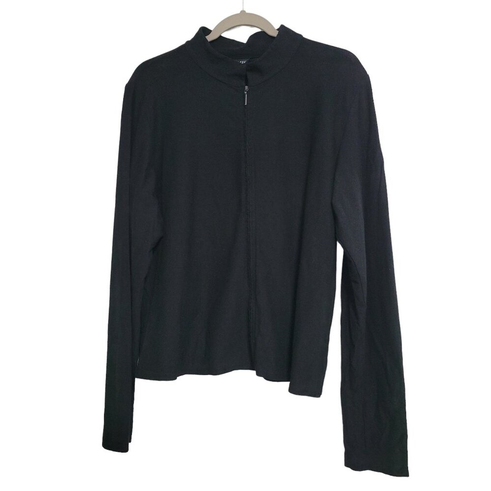 Eileen Fisher Black Zip Up Lightweight Jacket Size Medium